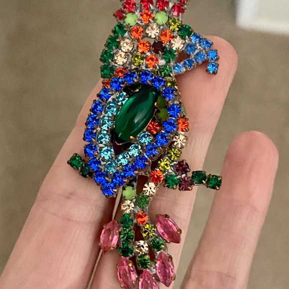 Vintage Czech Glass Rhinestone Bird Brooch 1930’s - Picture 6 of 8